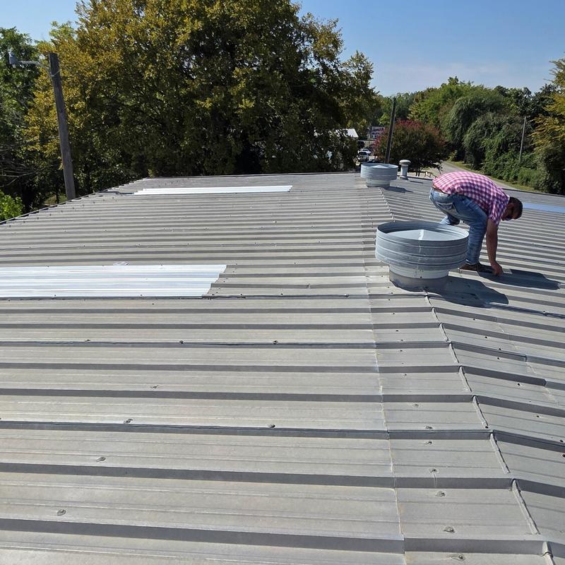 Metal roof panels with hail damage inspection