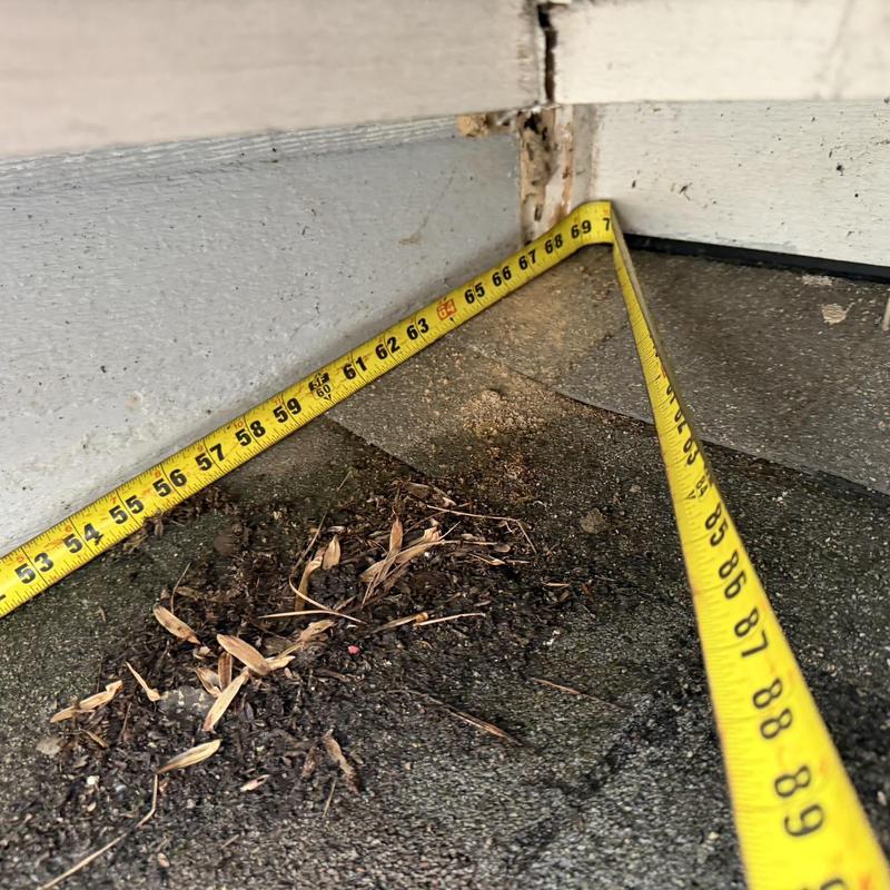 Dead valley flashing measurement on shingle roof