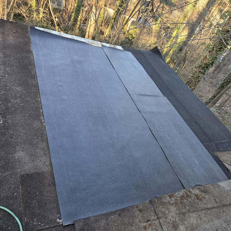 Torch down roofing on carport deck replacement