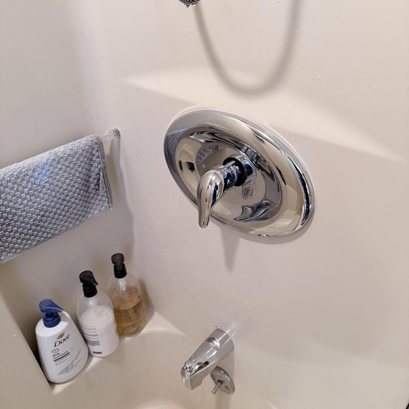 Shower valve and tub faucet with soap bottles