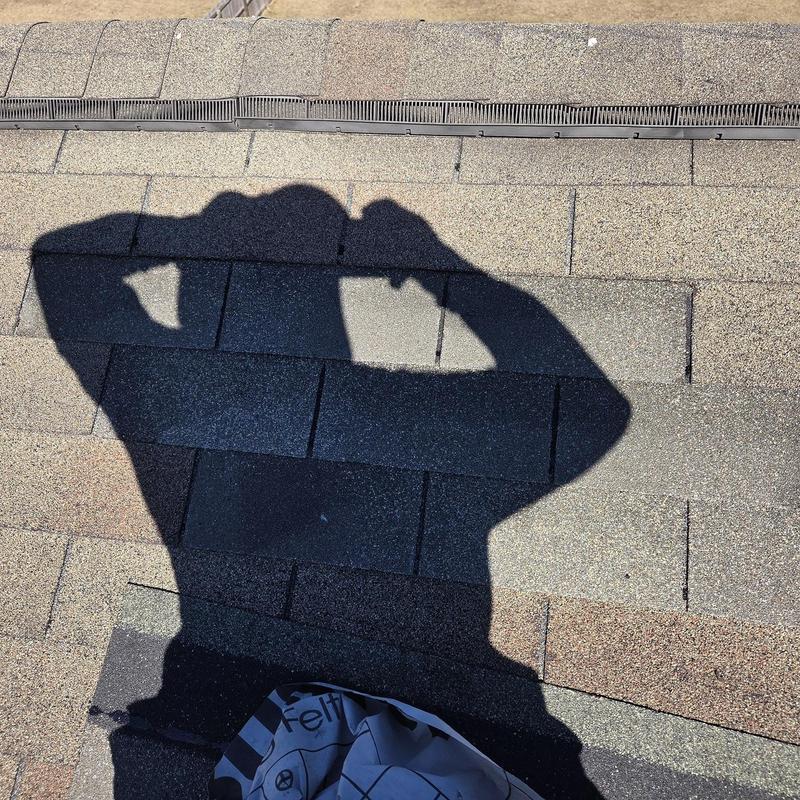 Shingles with ventilation strip on roof surface