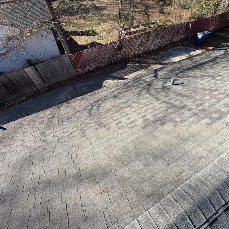 Asphalt shingle roof with ventilation pipe, Loganville GA