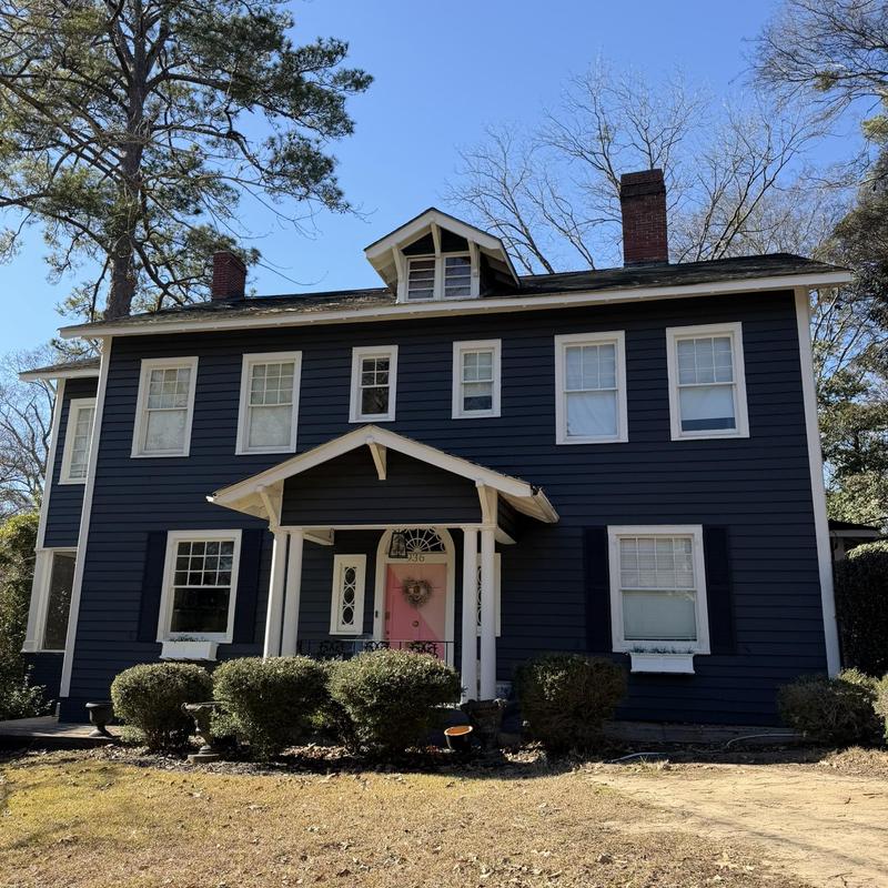Asphalt shingle roof replacement on two-story house