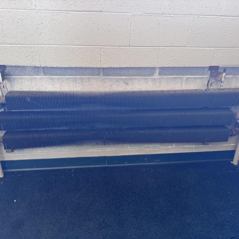 Baseboard heater set for removal and pipe capping