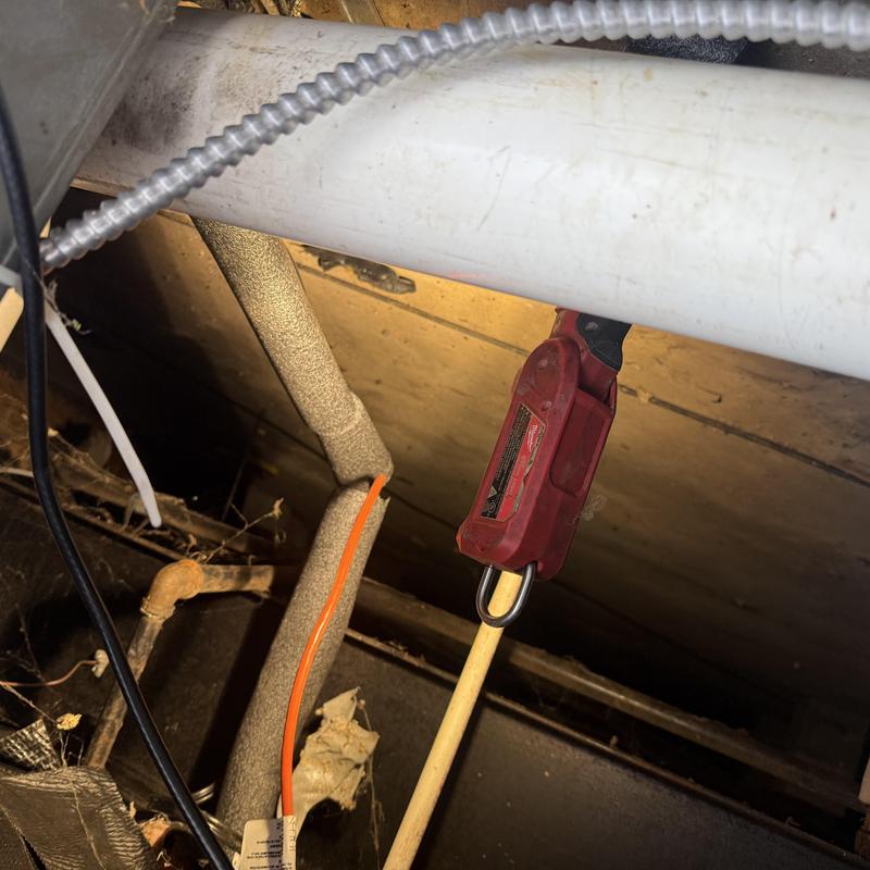 Heat tape on insulated water pipe in crawlspace