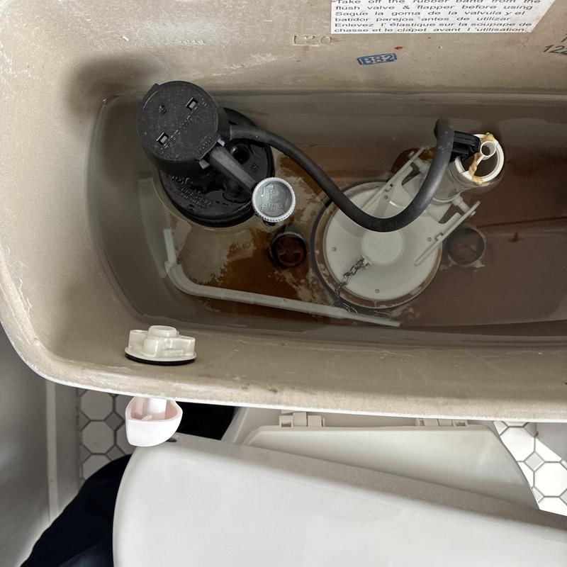 Toilet flush handle replacement inside tank