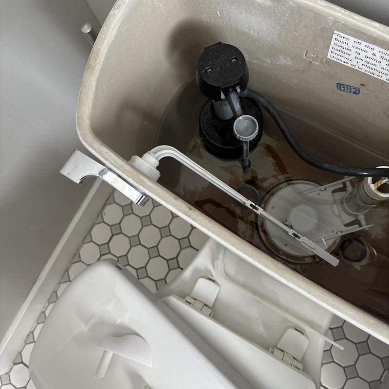 Toilet flush handle and internal tank components repair