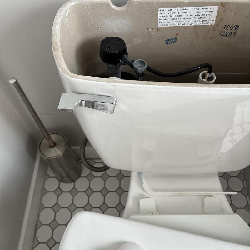 Toilet flush handle replacement inside tank