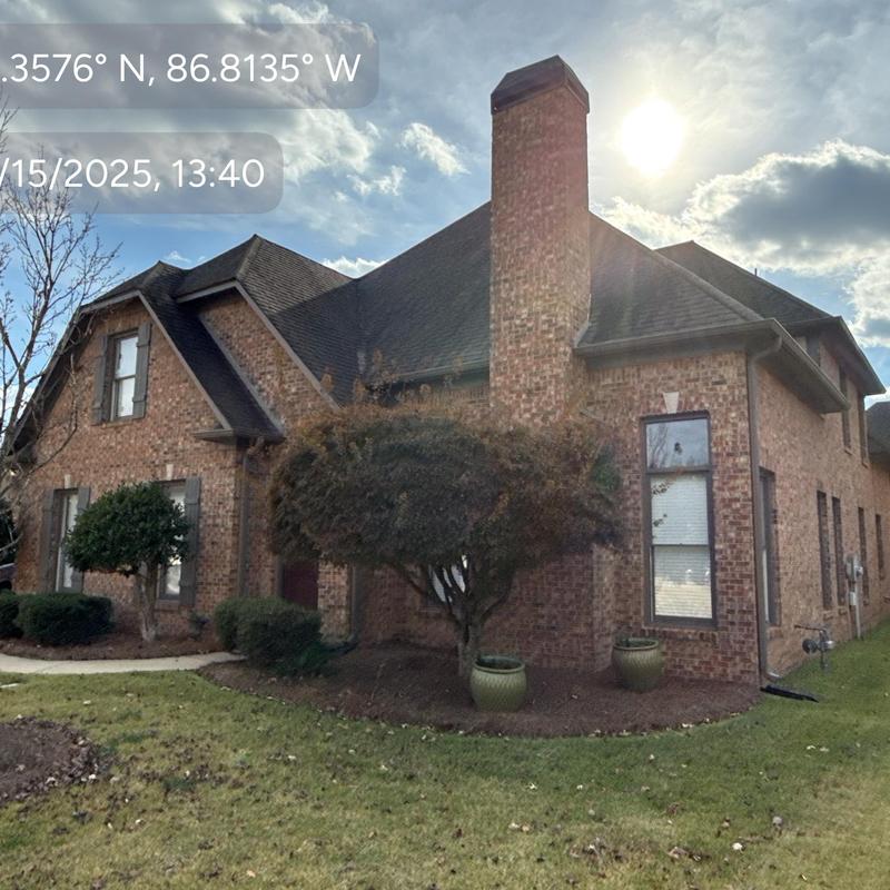 Owen Corning Driftwood shingle roof with turbine vents Owen Corning Driftwood shingle roof with turbine vents