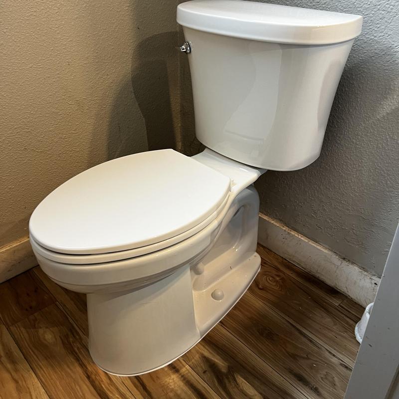 Kohler Kingston toilet new installation on wood floor