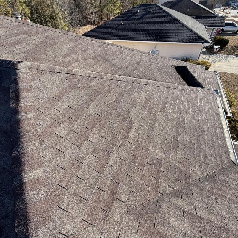 Roof shingles installation on residential home