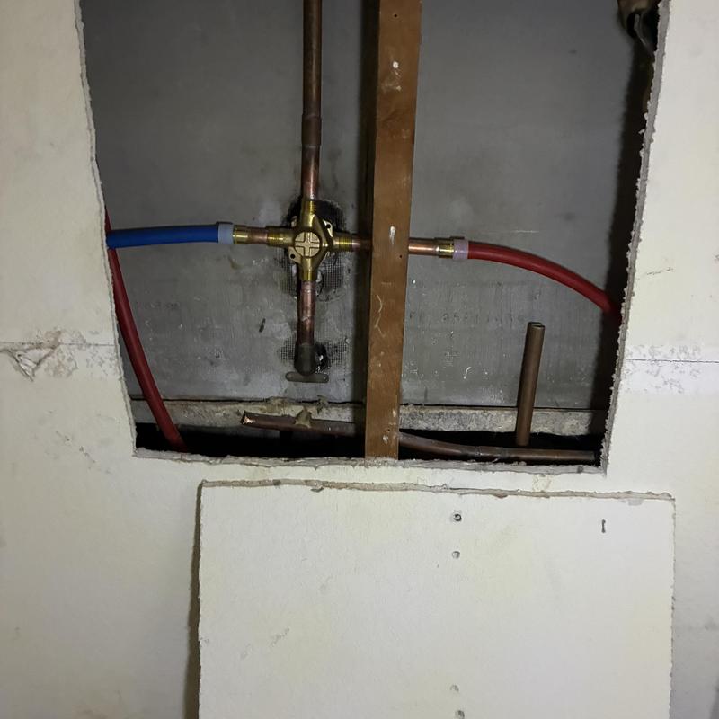 Master bathroom shower valve hot water re-route pipes Master bathroom shower valve hot water re-route pipes