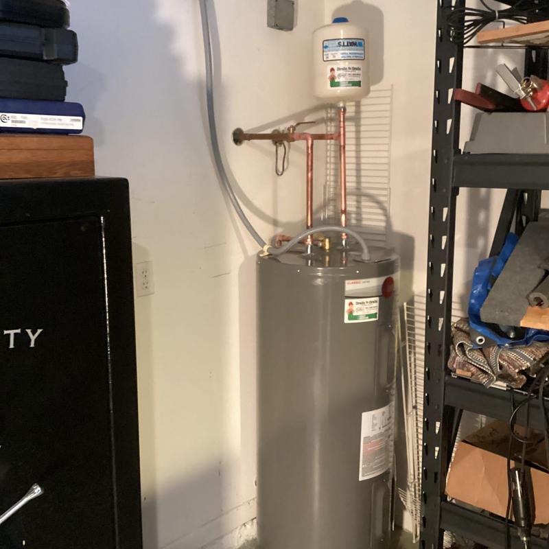 Rheem 40-gallon electric water heater installation