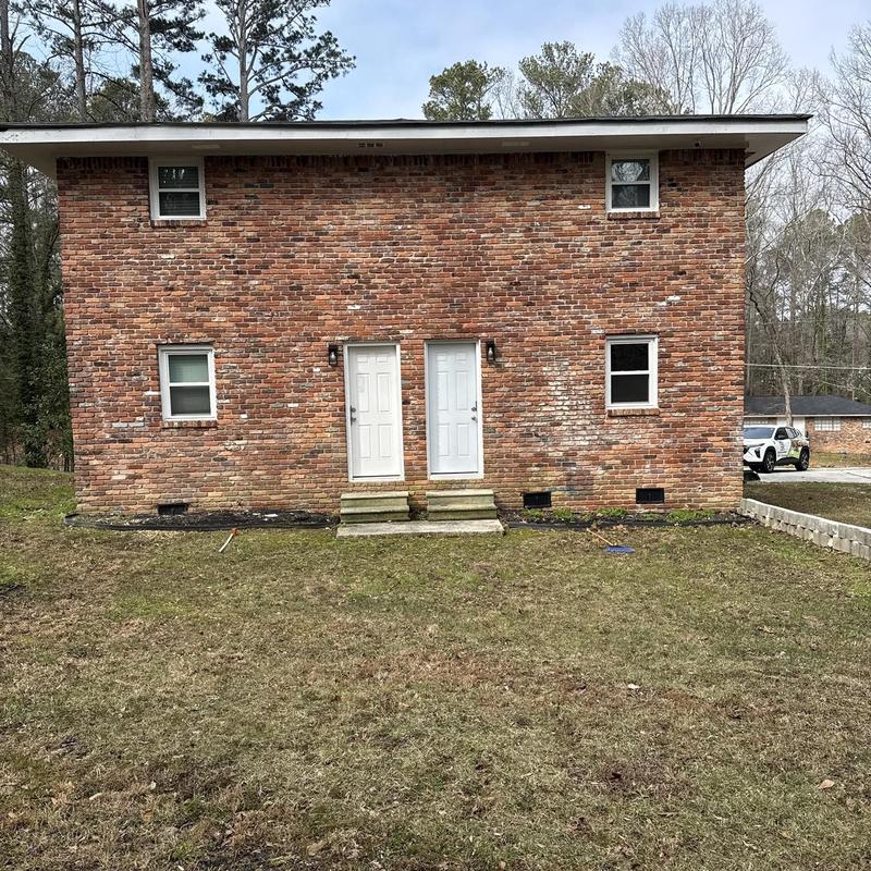 Backyard deck area with stairs inspection site