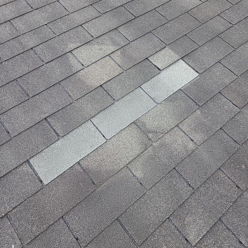 Asphalt roof shingles replacement with new shingles installed