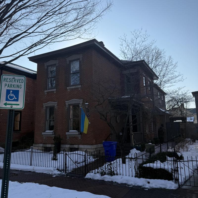 Brick house exterior with roof and gutter inspection Brick house exterior with roof and gutter inspection