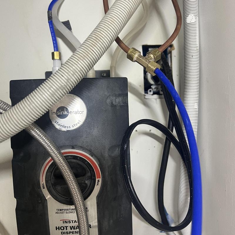 InSinkErator instant hot water dispenser installation under sink
