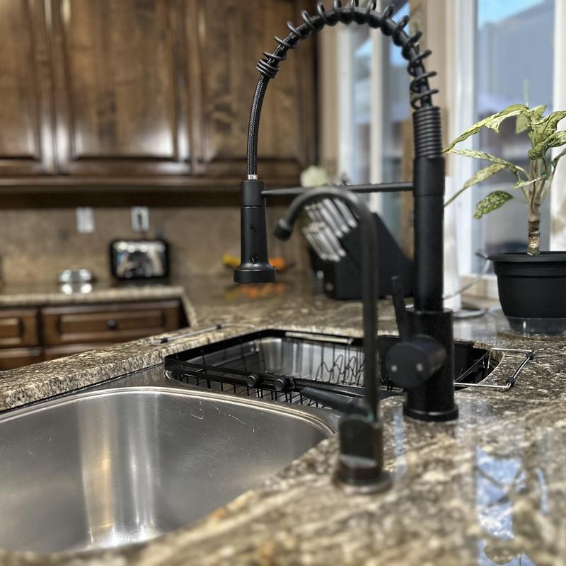 Moen pull-out spray kitchen faucet in oil-rubbed bronze Moen pull-out spray kitchen faucet in oil-rubbed bronze
