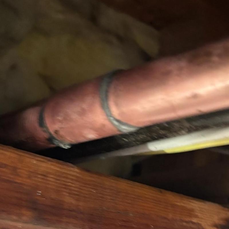 1-inch copper water pipe with repair sleeve