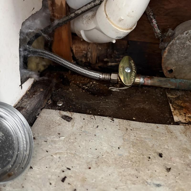 Braided dishwasher supply line with shut off valve installation
