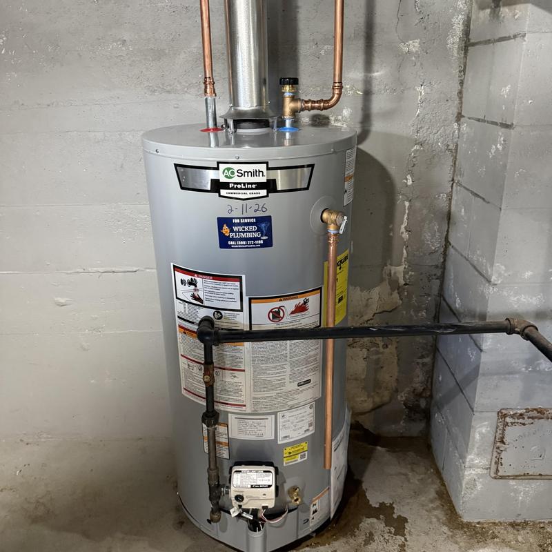 AO Smith water heater with copper plumbing installed AO Smith water heater with copper plumbing installed