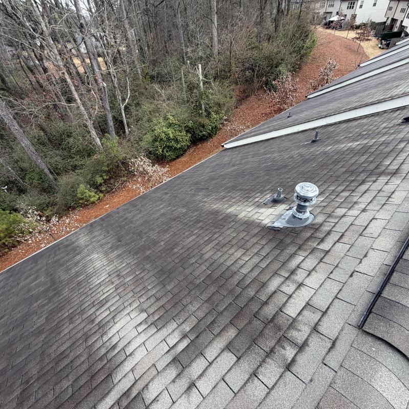 3-tab asphalt shingles with roof vent and flashing