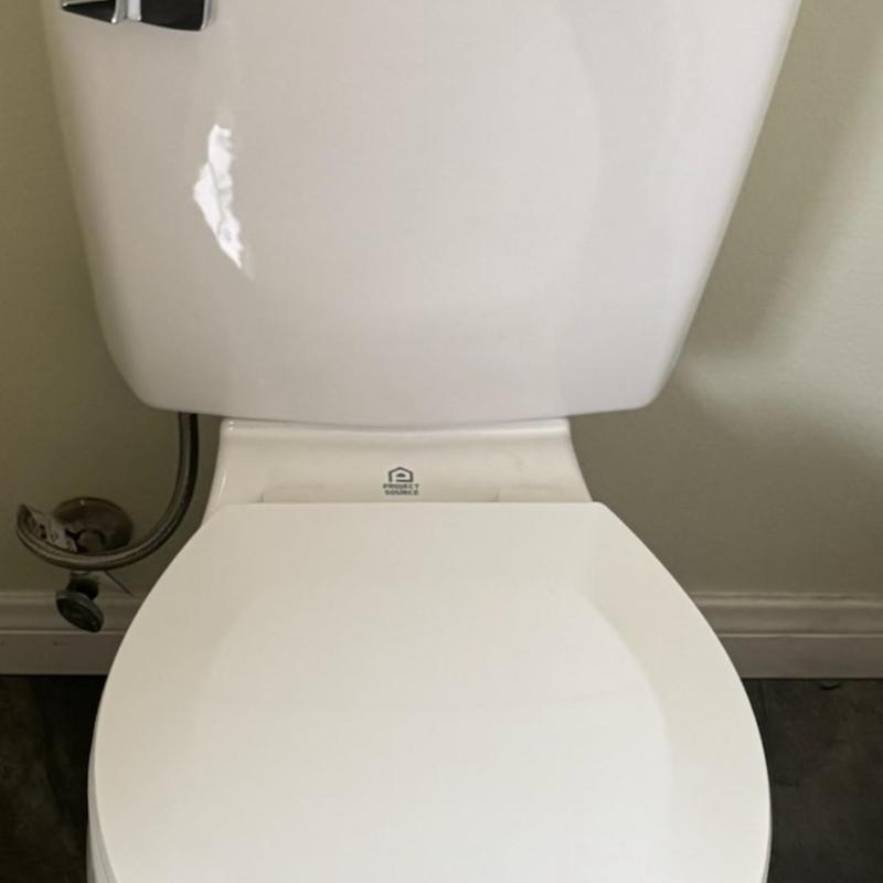 Toilet with 14-turn angle stop and stainless steel supply line Toilet with 14-turn angle stop and stainless steel supply line