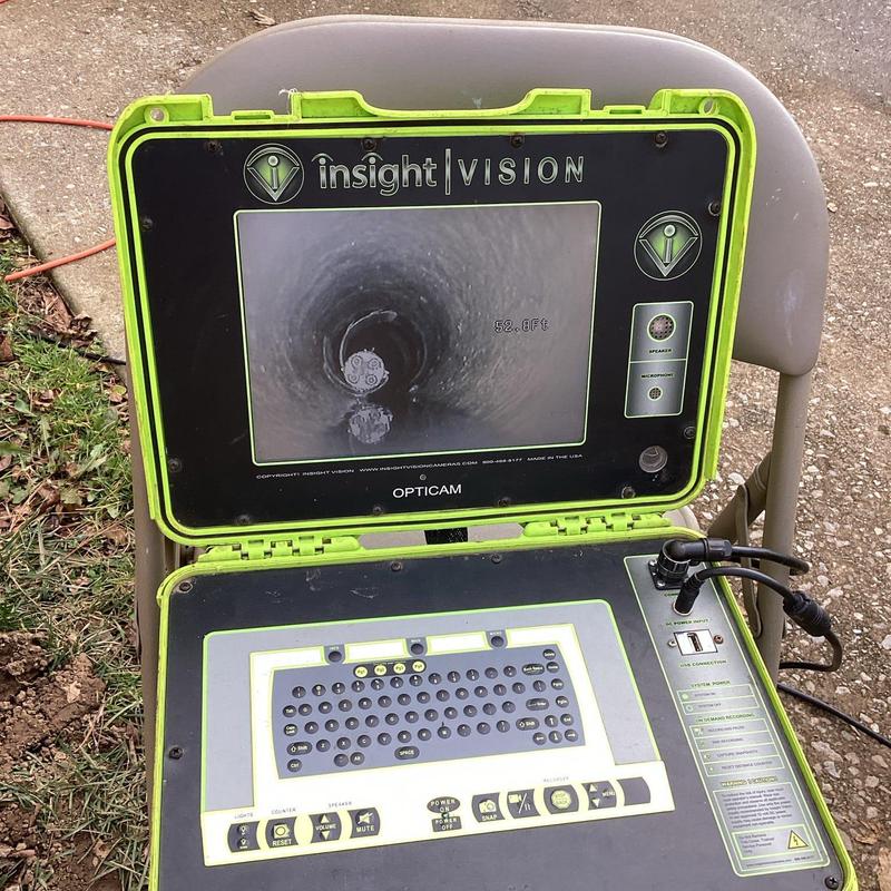 Cast iron line camera inspection screen and controls