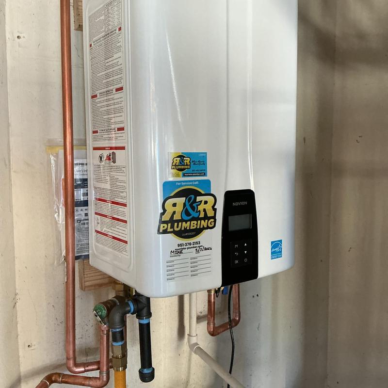 Navien 210A tankless water heater with copper piping
