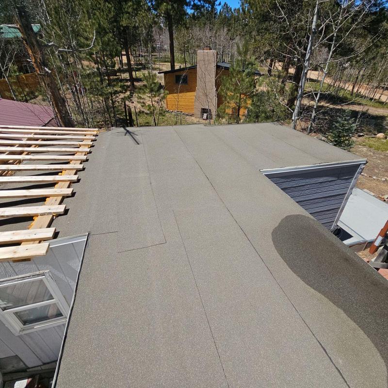 Modified torch-down roofing underlayment installation site Modified torch-down roofing underlayment installation site