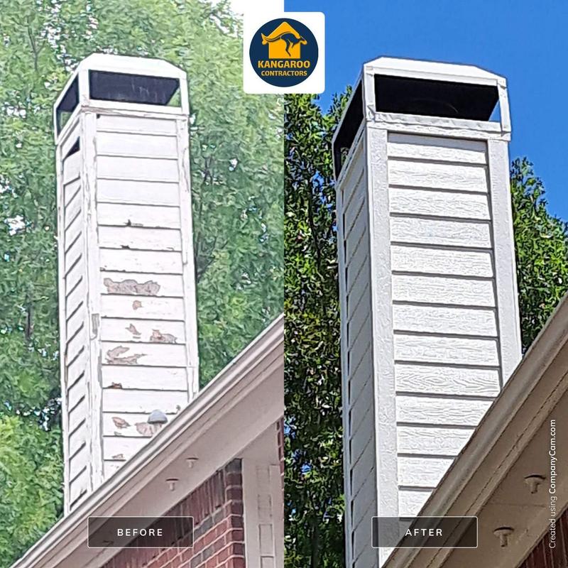 Chimney LP SmartSide siding and trim replacement Chimney LP SmartSide siding and trim replacement