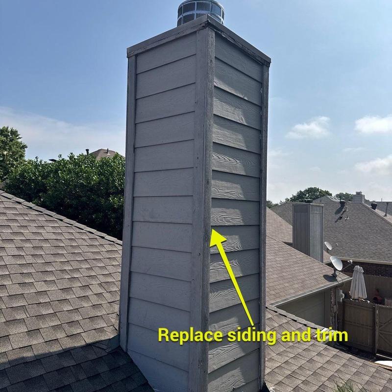 Chimney chase LP SmartSide siding and trim replacement Chimney chase LP SmartSide siding and trim replacement