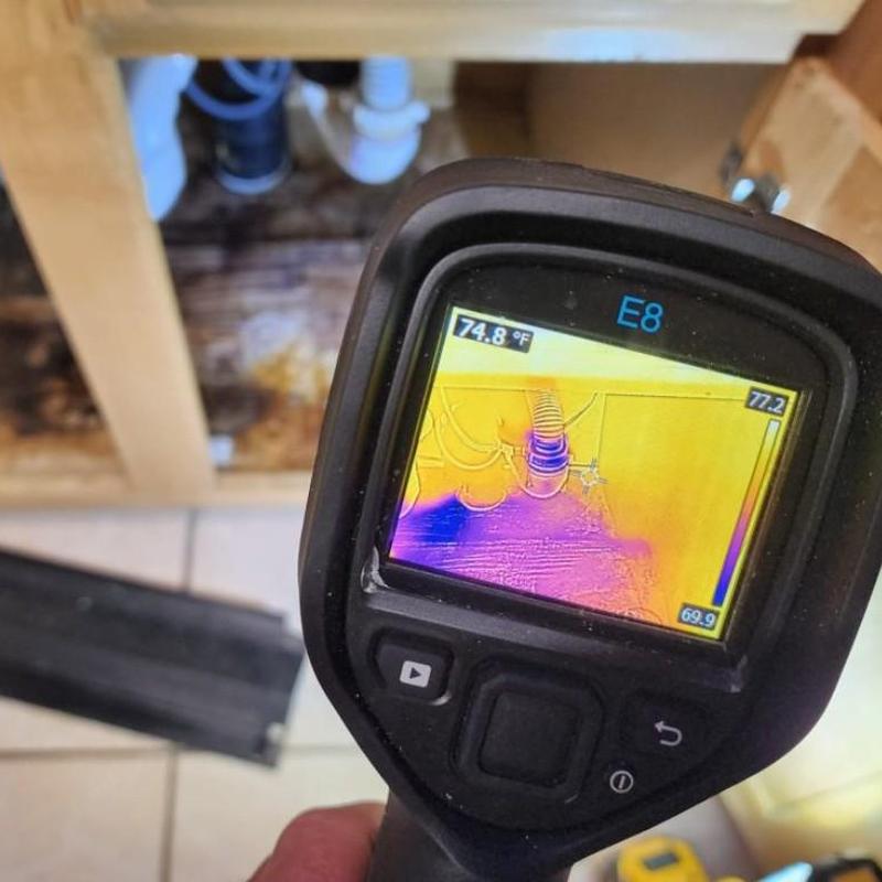 Infrared leak detection under kitchen sink plumbing