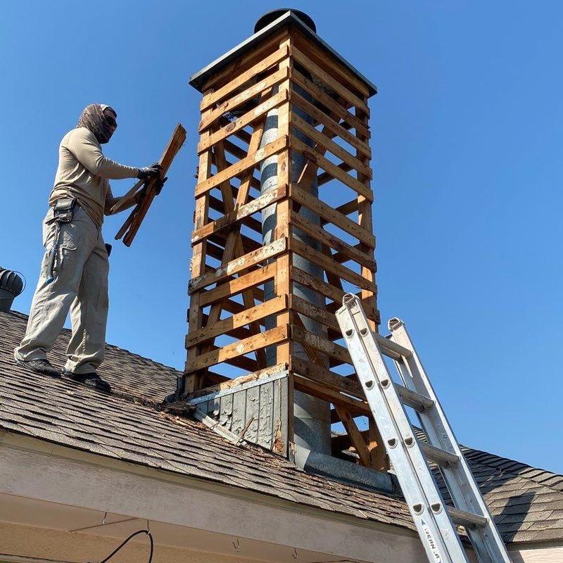 Chimney chase wood framing and siding replacement Chimney chase wood framing and siding replacement