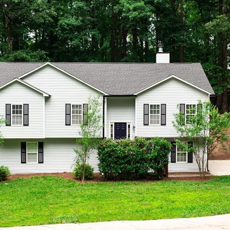 Asphalt shingle roof on two-story home in Kennesaw