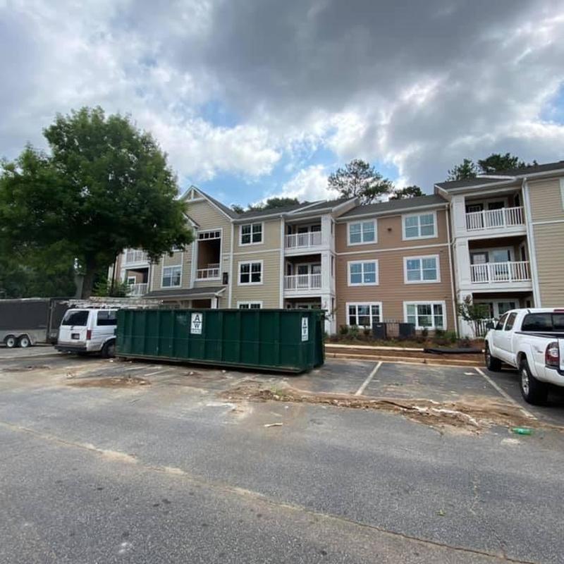 Asphalt shingle roof replacement at apartment building Asphalt shingle roof replacement at apartment building