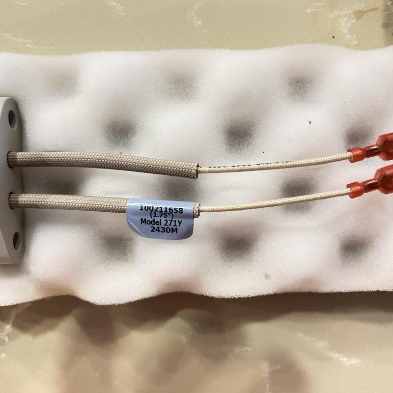 Igniter and flame rod sensor wires on foam padding