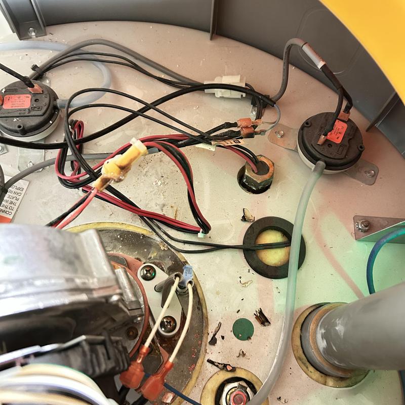 Water heater igniter and flame rod wiring and sensors