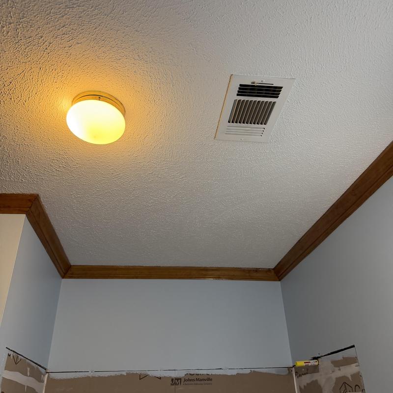 Ceiling texture and paint with light fixture and vent Ceiling texture and paint with light fixture and vent