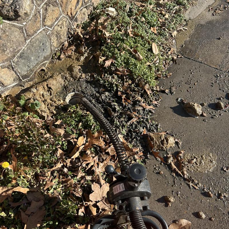 Mainline sewer blockage cleaning with drain snake hose