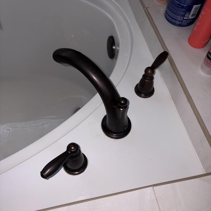 Oil-rubbed bronze bathtub faucet and handles installation