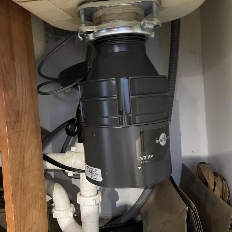 Insinkerator Badger 5 garbage disposal installed under sink