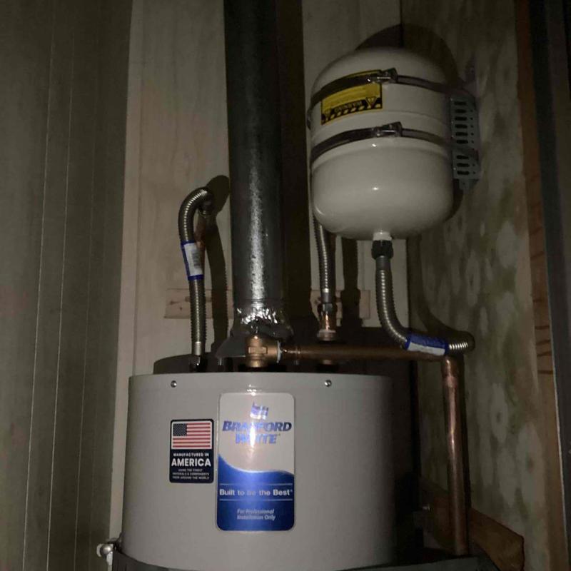 30 gallon LP water heater with expansion tank installation