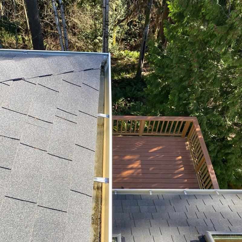 Gutter cleaning and roof leaf blowing service