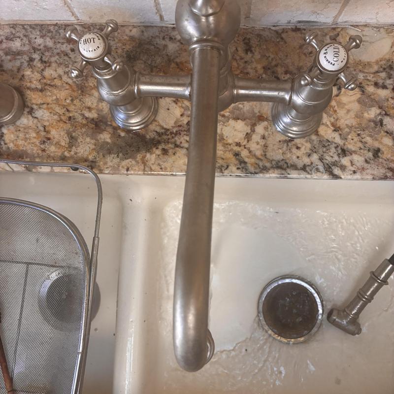 Vintage kitchen faucet with hot and cold handles