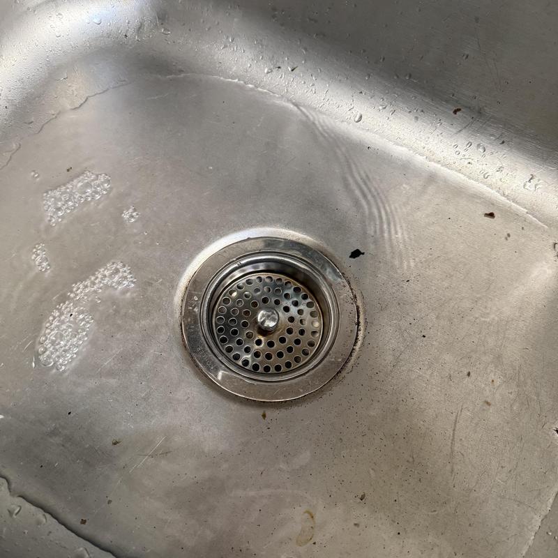 Kitchen sink drain clearing with Super-Vee machine