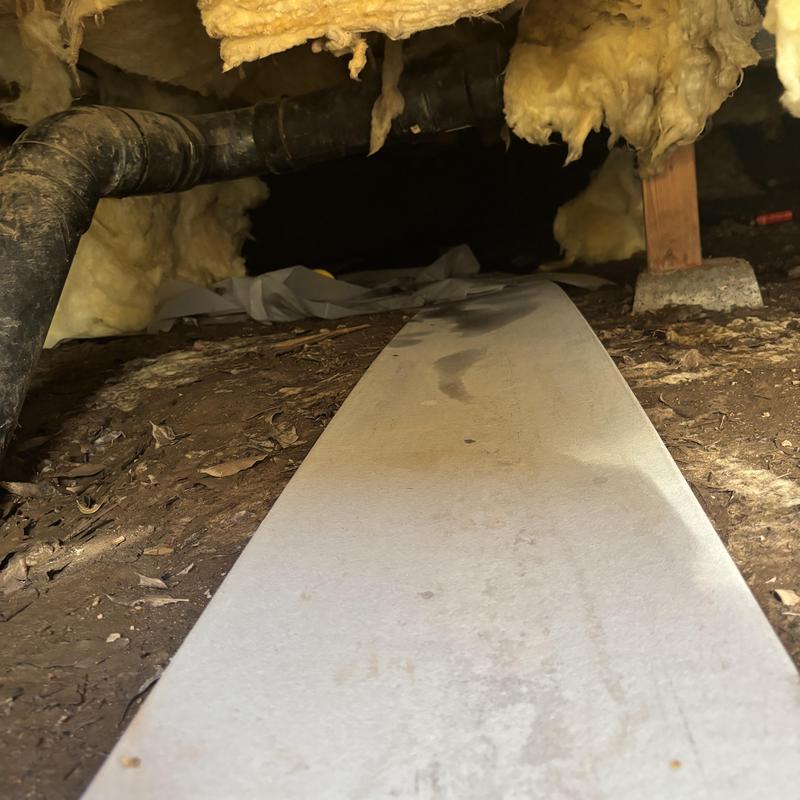 Drain pipe with crawl space insulation and vapor barrier