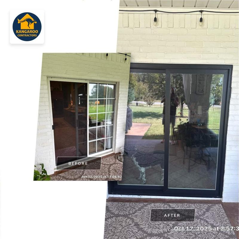 Vinyl sliding glass door with low E tempered glass