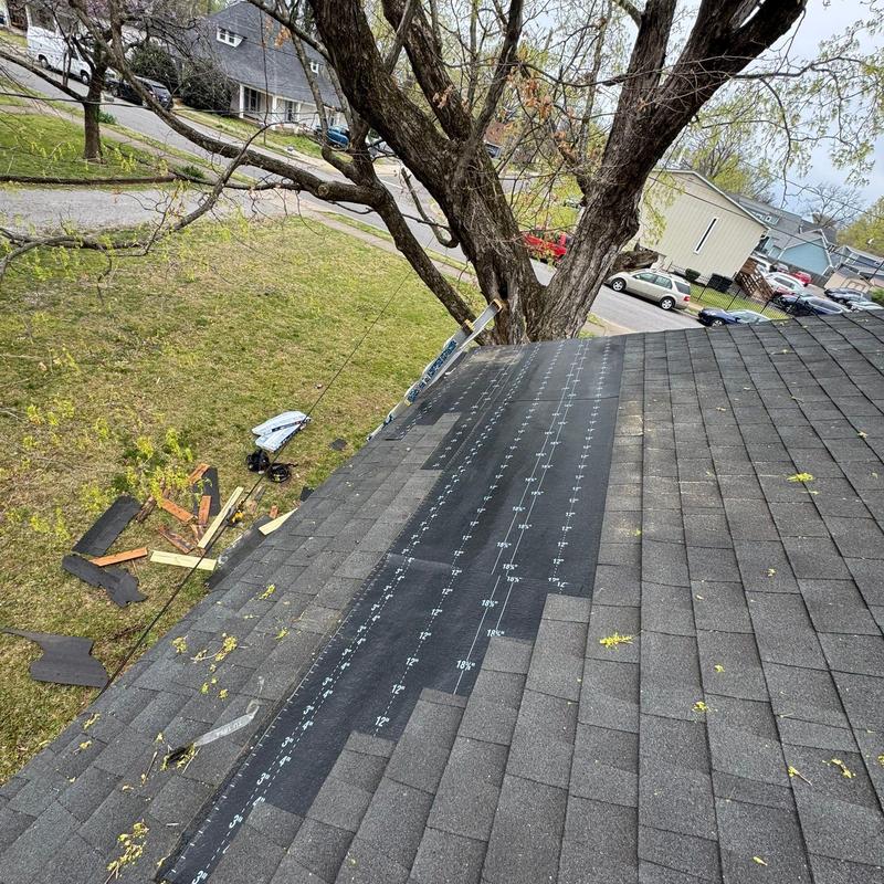 Asphalt shingle roof with underlayment installation