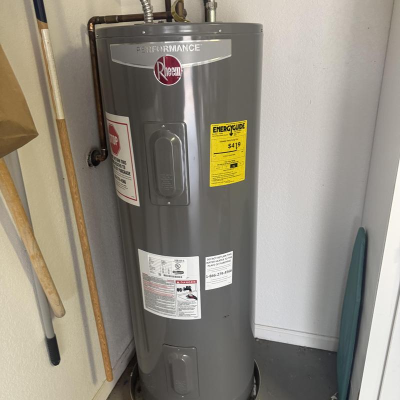 Water heater with hot water line leak inspection
